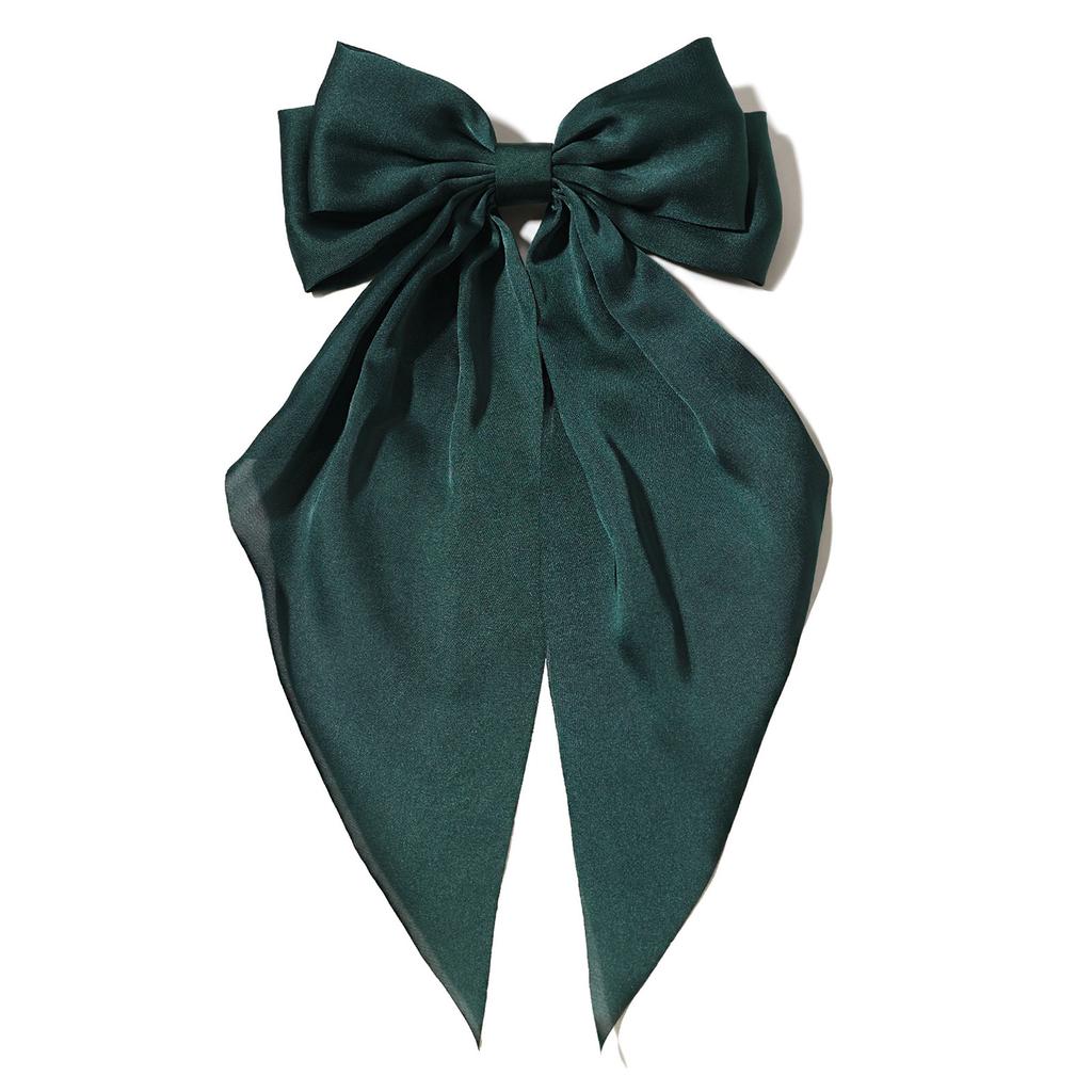 Large Double Layer Hair Bowknot Clip For Adults Teens Silky Ribbon Fabric Barrettes Metal Hairpin For Daily Styling