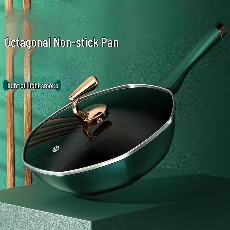 Wutuo Octagonal Non-stick Cast Iron Wok Frying Pan