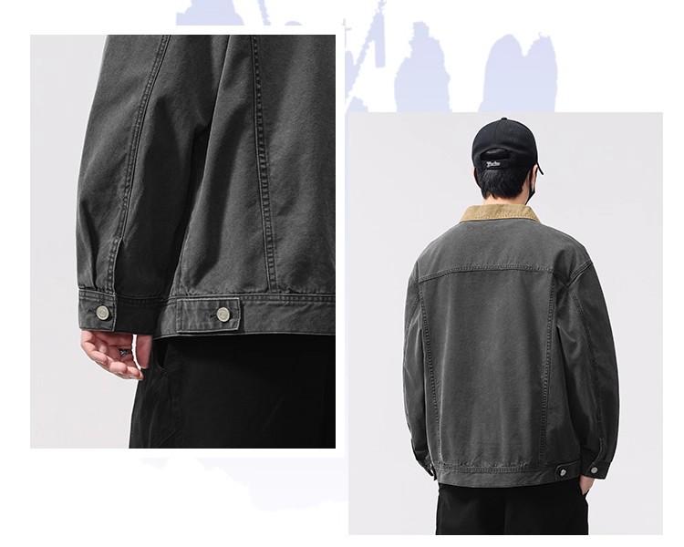Men's High-End Japanese Retro Workwear Patchwork Jacket - Spring/Autumn 2025 Trend