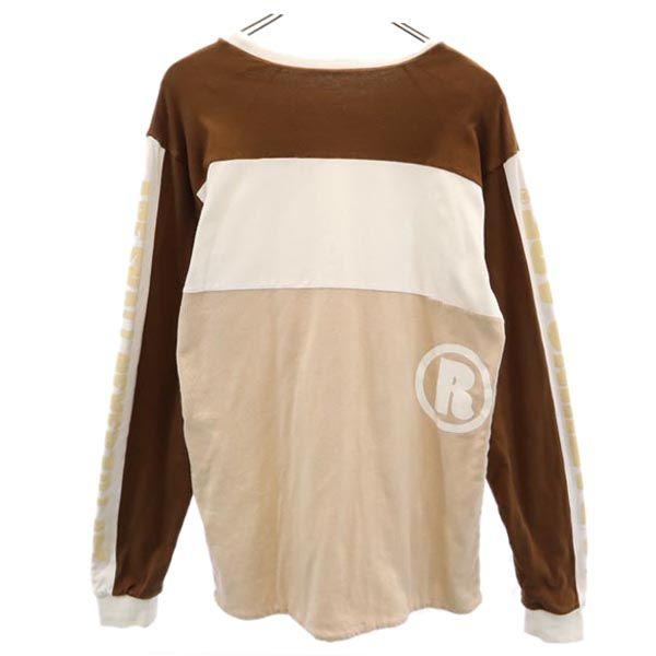 A Bathing Ape Made In Japan Border Long Sleeve T-shirt M Beige Ron T Men's Used