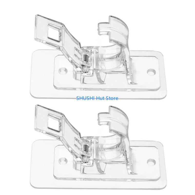Simple Curtain Rod Brackets No Drilling, ABS for Living Room D57B