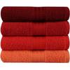 Ensemble de 4 serviettes a main - 50 x 90 cm - Orange