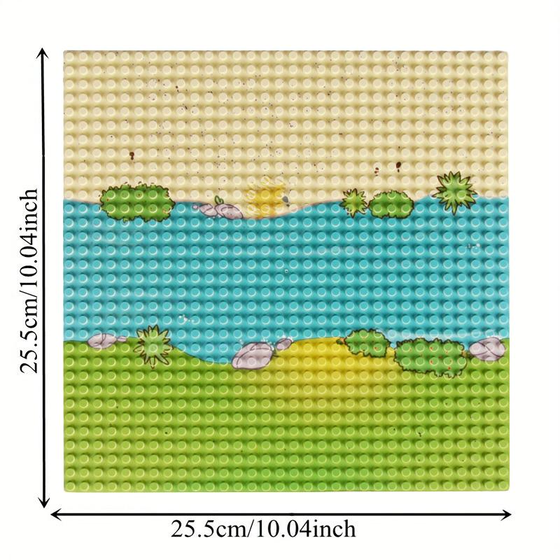 Non-Toxic River Ocean Pattern Building Block Base Plate Classic Building Bricks Board Parts Baseplates Block Accessories Kids Gift