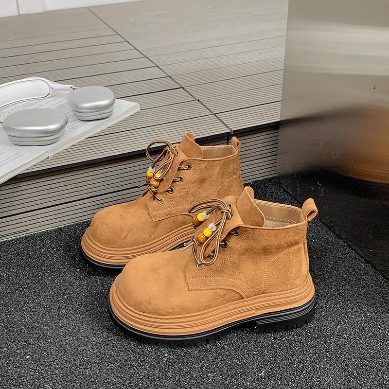 Thick-soled Yellow Short Boots British Martin Boots Women's 2025 New Summer and Autumn Maillard Explosive Tooling Locomotive Boots