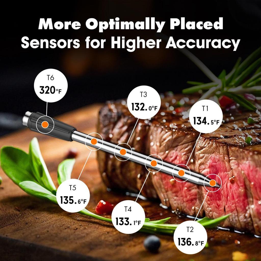 Smart Wireless Waterproof Bluetooth BBQ Thermometer