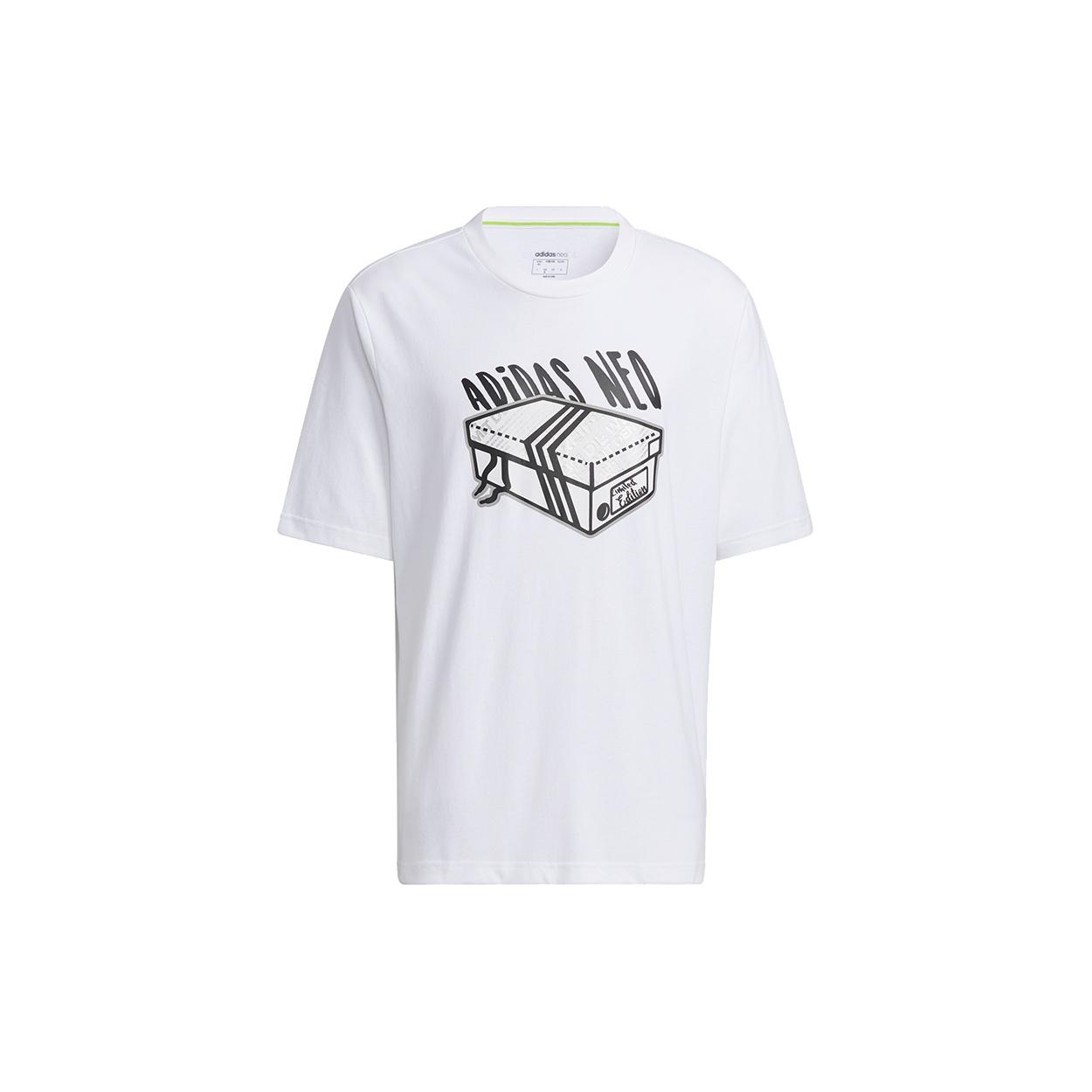 adidas neo M Brlv Tee1 Casual Sports Breathable Short Sleeve White Men s H59446 L