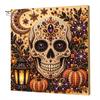 Pumpkin Wall Art Ghost Faux Pearl Kit, Halloween Painting DIY Autumn Home Decor 3D Spooky Skull Craft Kit for Adults Beginners, Fall Handmade