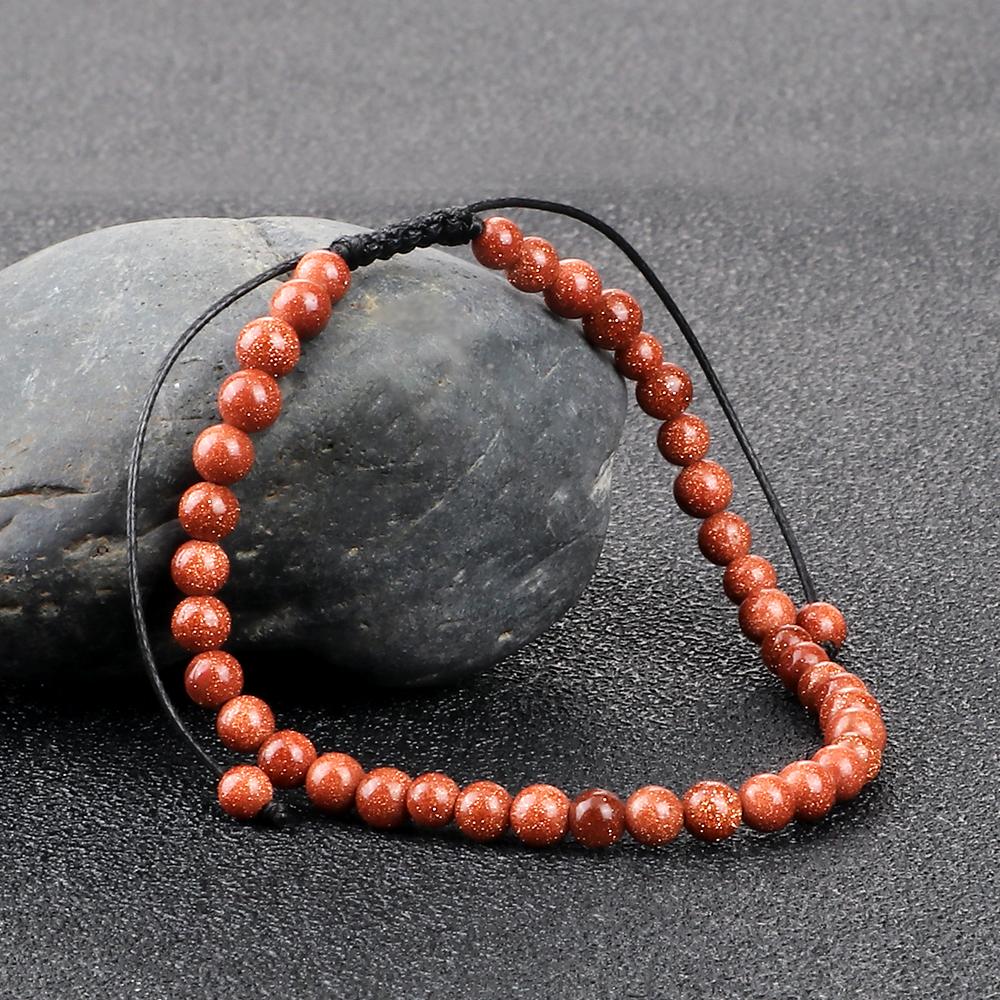4MM Natural Stone Round Beads Bracelet Women Minimalism Adjustable Leather String Bangles Jewelry Men Healing Yoga Pulsera Gift