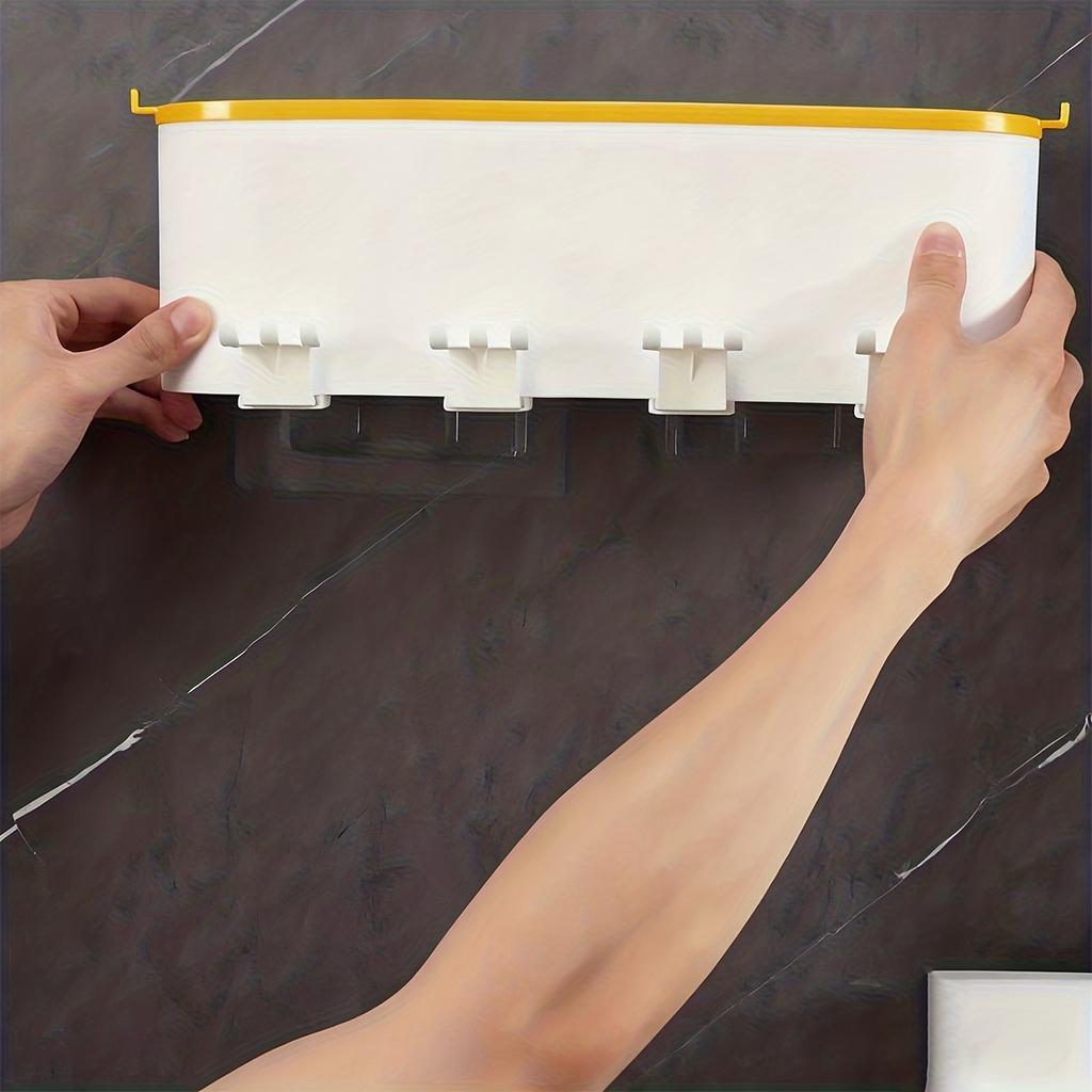 [Bohrfrei] Wandmontiertes Zahnbürstenhalter-Set - Bohrfrei, Platzsparend, Transparent - Badezimmer-Organizer für Zahnpasta & Bürsten