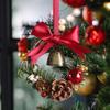 Christmas Door Wreath Mini 5 Inch Bell Bow Wreath Decor Artificial Holiday Garland For Christmas Holiday Fireplace Mantle Porch