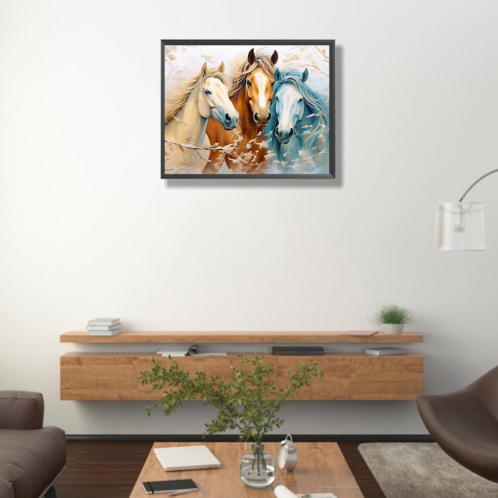 5D DIY Full Round Drill Diamond Painting Horse Kit Home Decoration Art Craft