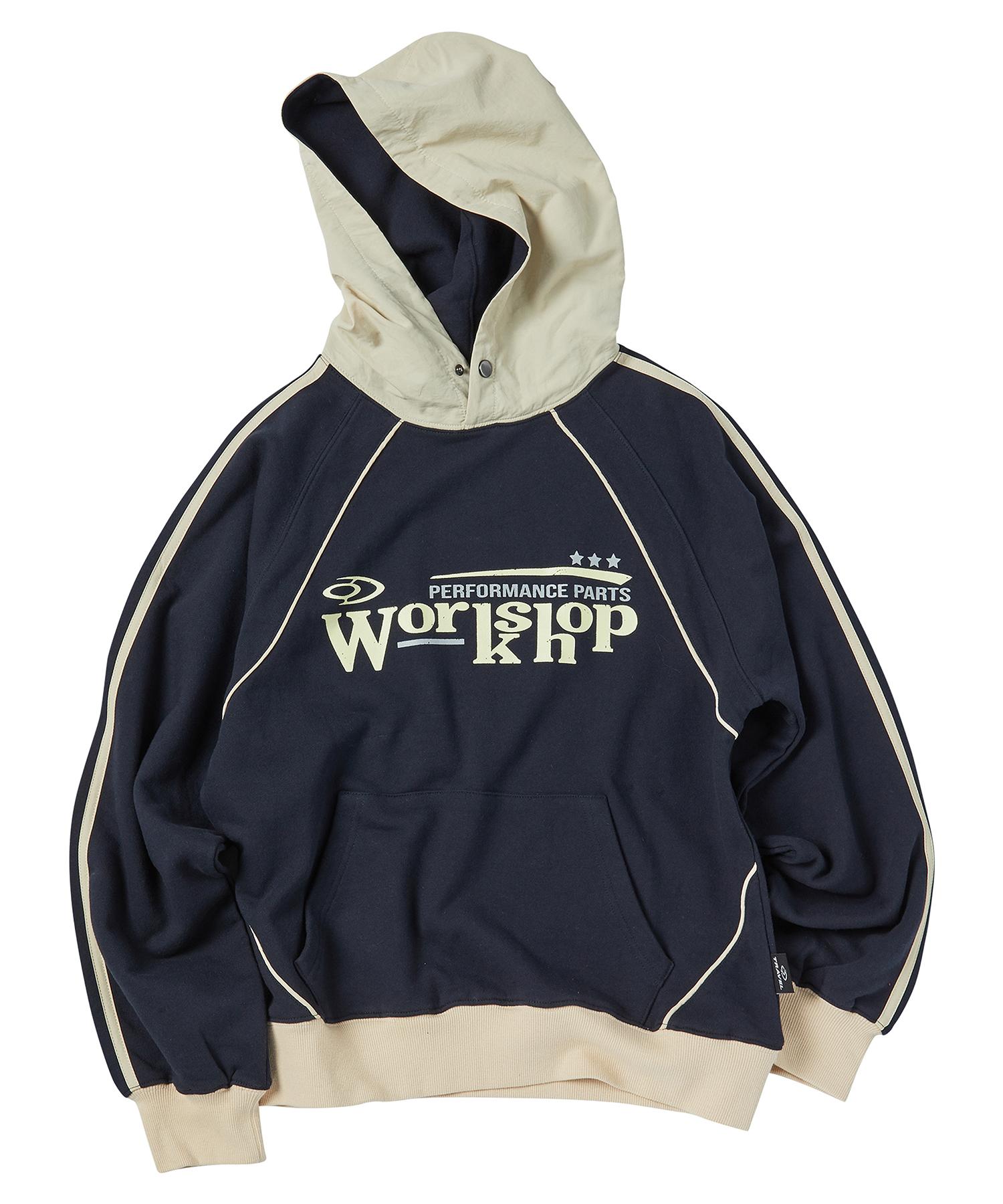 Travel Workshop Line Raglan Nylon Mix Hoodie Navy Navy/[No Fleece] Medium