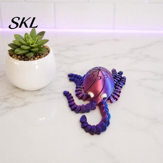 Octopus Sensory Toy 3D Printed Toy, Articulated Figurine with Movable Joints, Plastic Sea Animal Stress Relief Fidget for Kids Adults Model