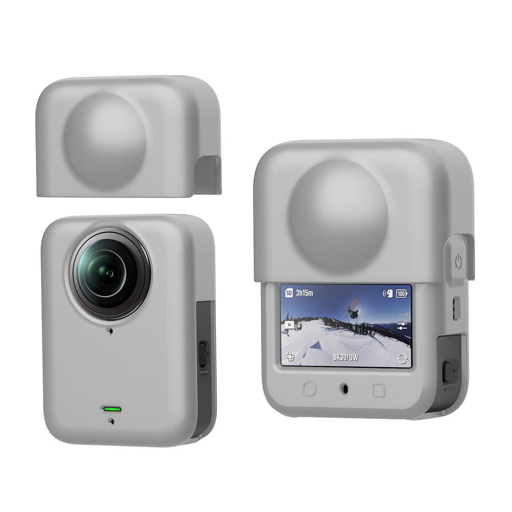 

Silicone Protective Case with Lens Cap Anti-Scratch Sleeve Body Protector Cover for DJI Osmo 360 Camera Accessories сірий