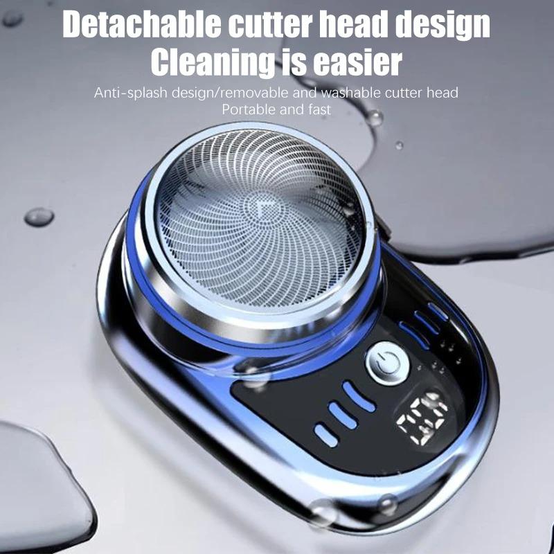 Mini elektrický holicí strojek s digitálním displejem Pánský omyvatelný zastřihovač vousů Přenosný dobíjecí holicí strojek