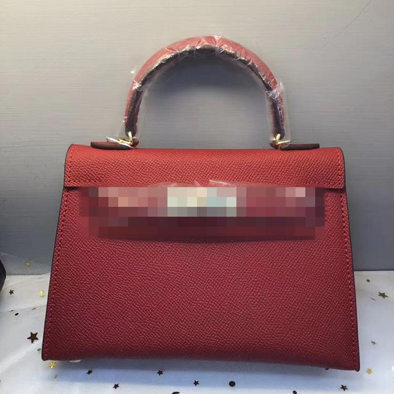 Second Generation Palm Print Cowhide Mini Small Keli Handbag 2025 New Bag Women's Commuter Versatile Shoulder Messenger Bag