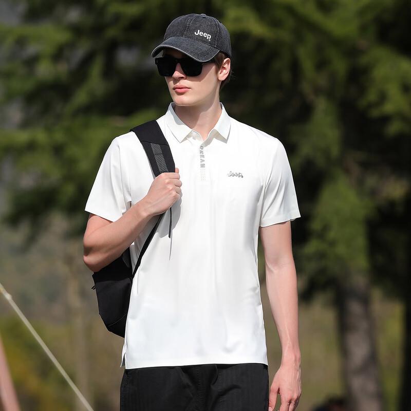 Jeep Men's Ice Silk Breathable Short Sleeve Polo Shirt