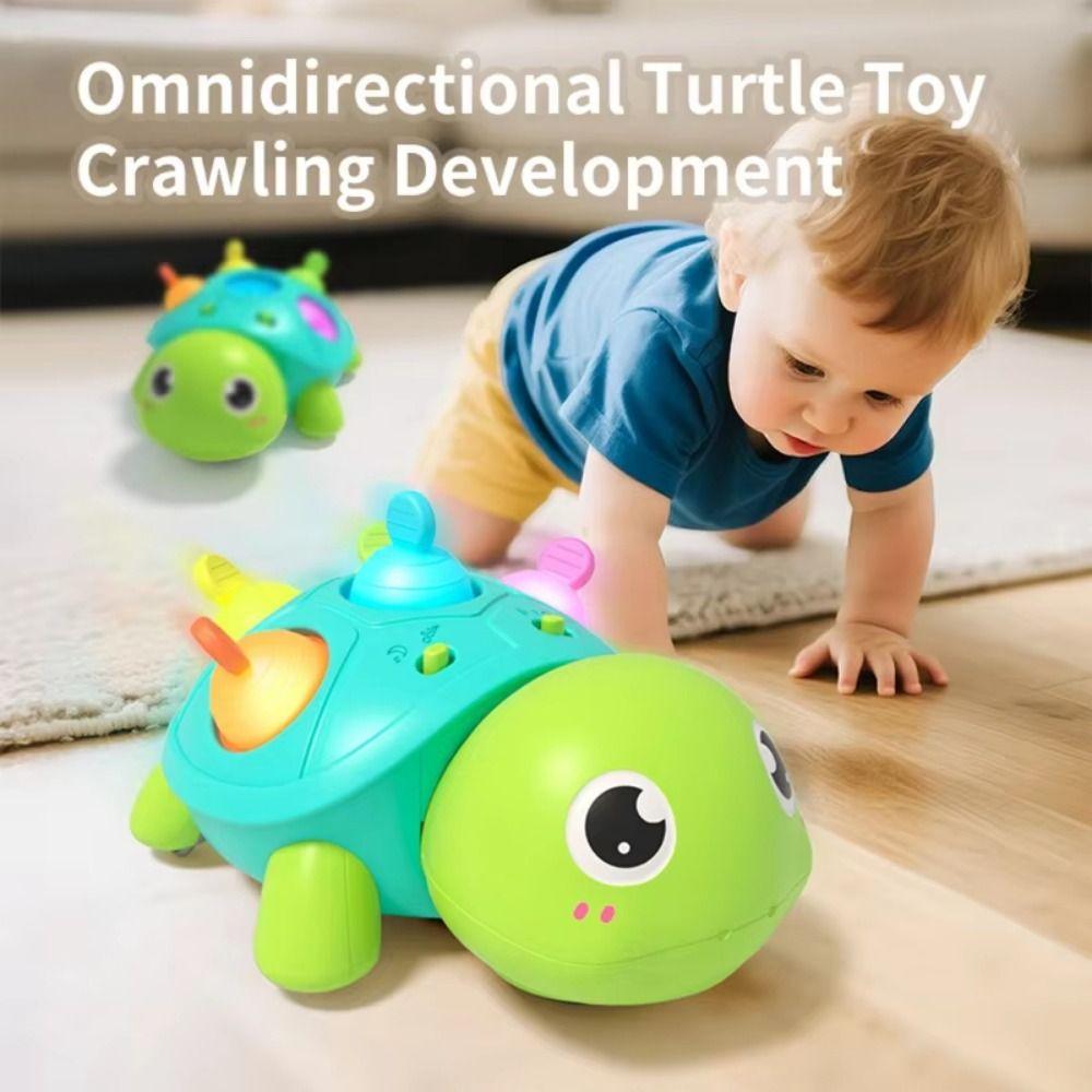 Flat Ground Escape Moving Walking Turtle Automatic Sensing Crawling Turtle Toys For Babies