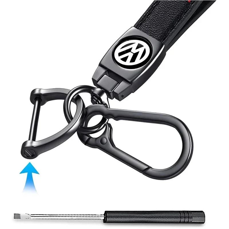 2025 Hot Luxury Leather Keyring Fashion Car Logo Keychain Pendant for Volkswagen Golf Passat Jetta Touareg Tiguan Polo Sharan Sa