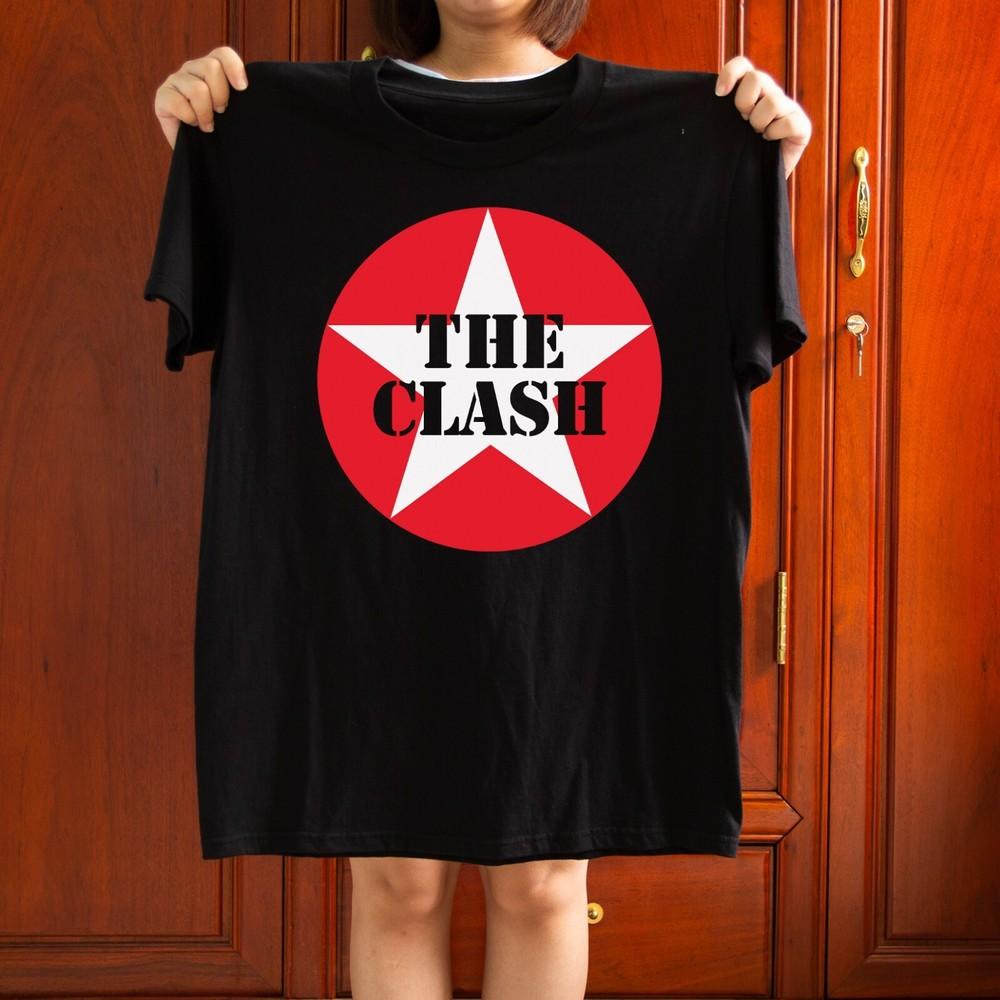 The Clash logo band Unisex Black T-shirt Size S-5XL Unisex T-Shirt
