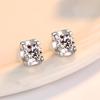 Square Four-Prong Zirconia Crystal Stud Earrings - Fashionable Jewelry for Women
