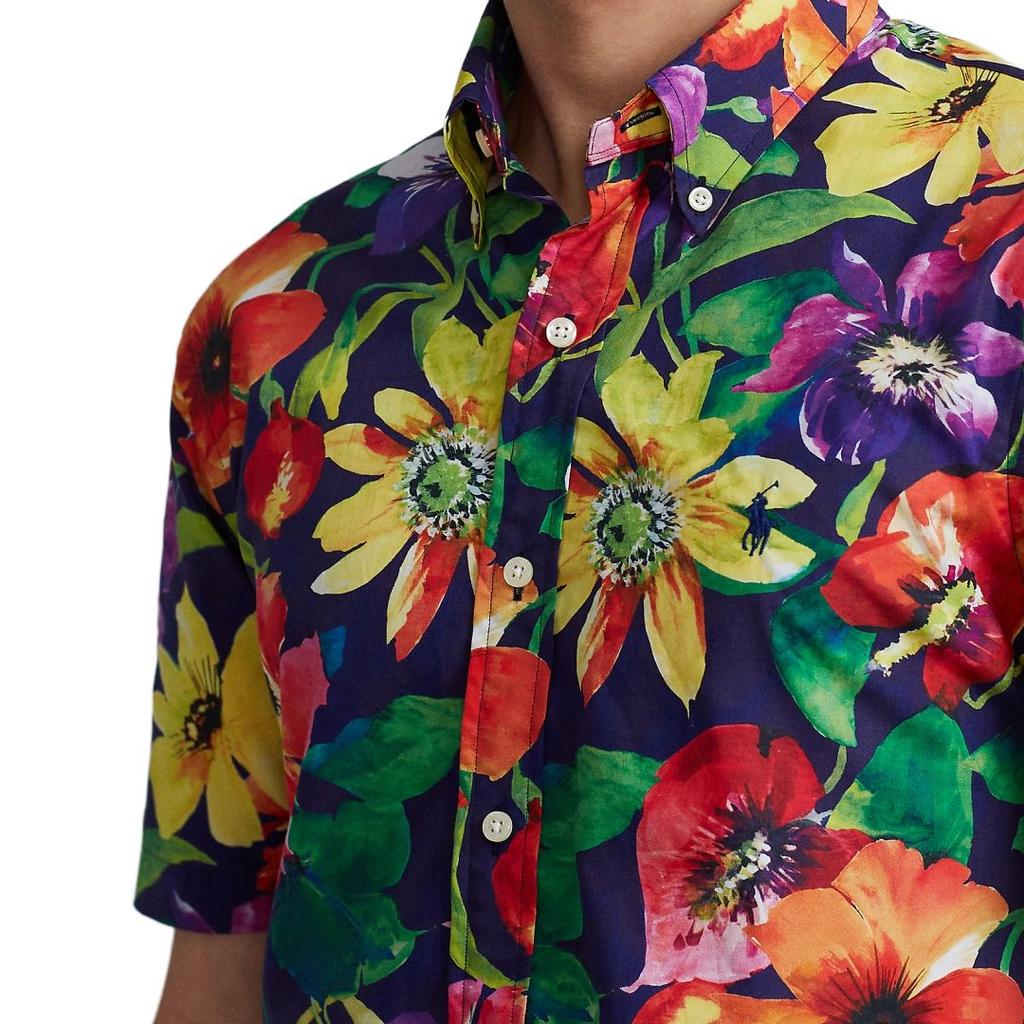 Polo Ralph Lauren SS25 Blumenmuster Kleines Pony Logo Gesticktes Kurzarmhemd Unisex Hemden Mehrfarbig MNPOWOV1N820458-999