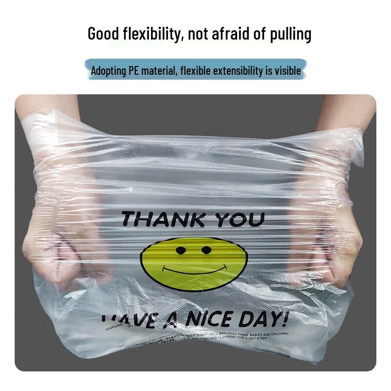 Aimas Smiley Face Transparent Shopping Bag