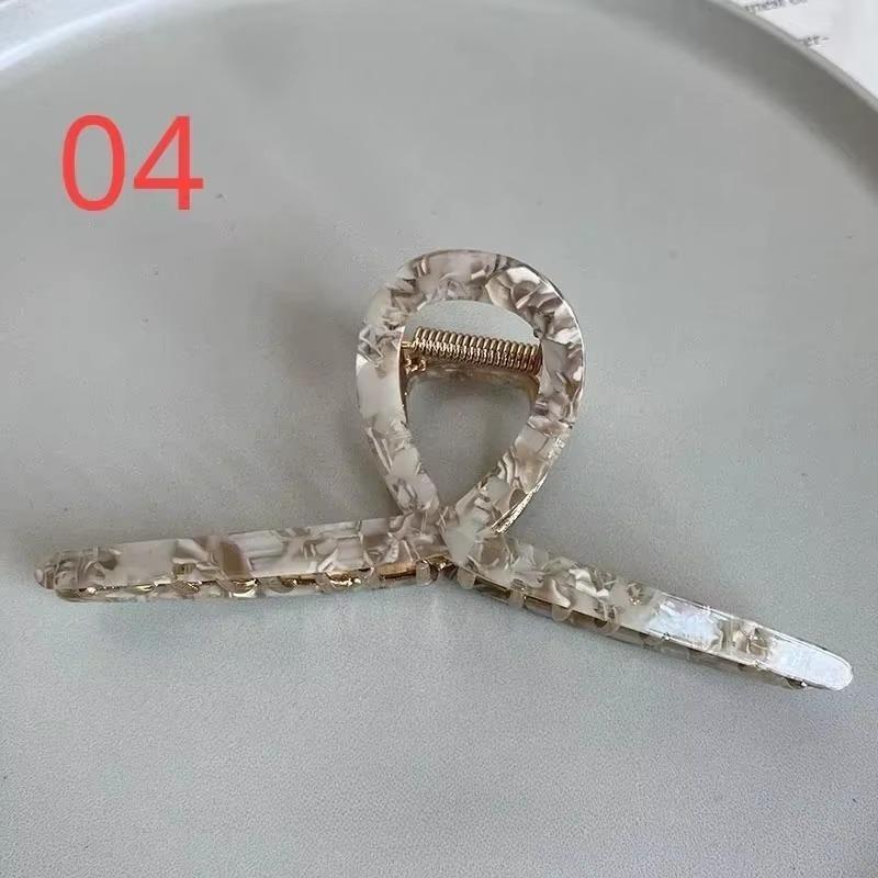 Large French Style Acetic Grab Clip Retro Alloy Shark Clips Elegant Minimalist Headwear Back of Head Spoon Curly Hair Hairpin