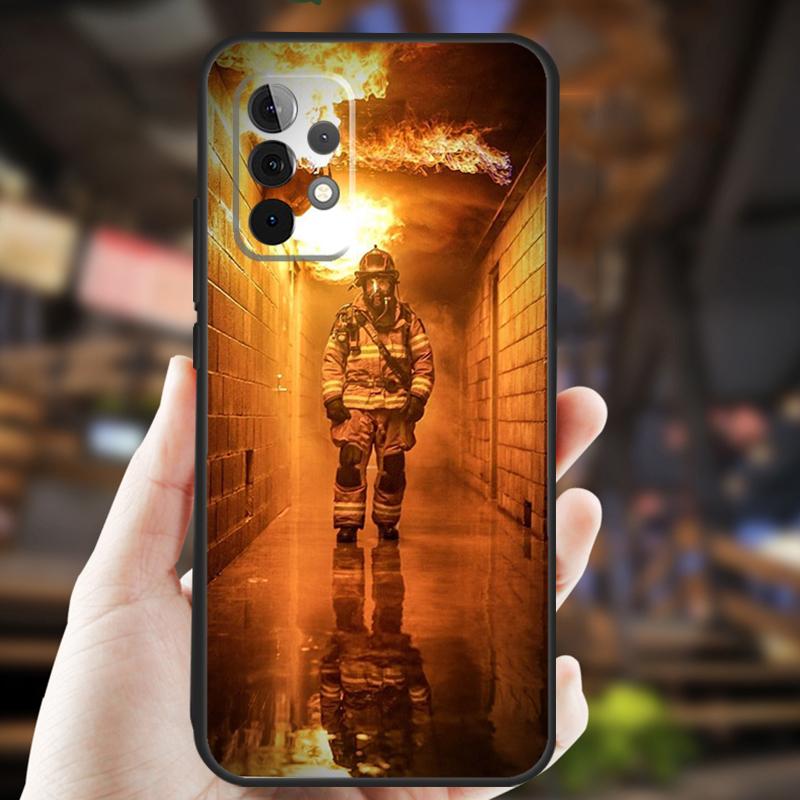 Firefighter Heroes Fireman Case For Samsung Galaxy A32 A56 A16 A15 A22 A52 A54 A14 A26 A36 A55 A35 A05 A06 A53 A33 A13