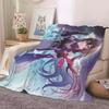 Anime Honkai Star Rail Kafka Flannel Blanket Cute Cartoon Printed Warm Soft Blankets Home Bedding Decor Winter Blankets