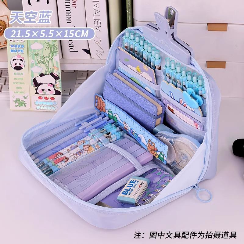 12-Layer Large-capacity Pencil Case Korean Version of Simple Girls Pencil Case Cute Stationery Primary School Pencil Case