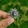 Womens Day Deal Natural Labradorite Art Deco Stackable Bezel New Ring 925 Silver