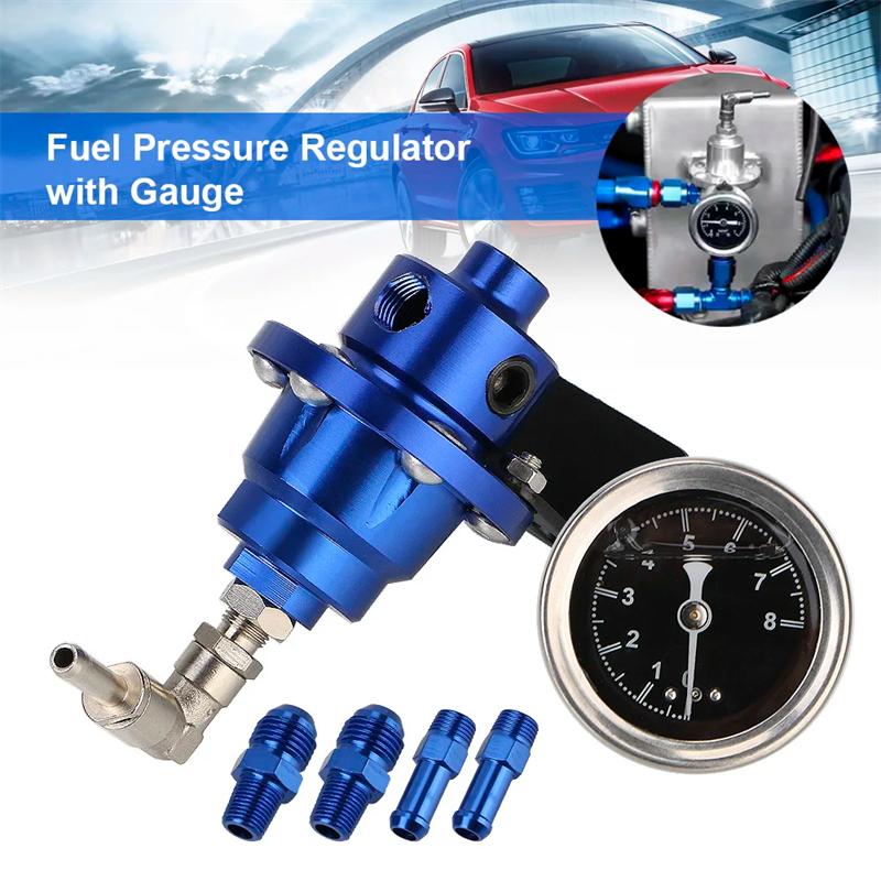Car Fuel Pressure Regulator Adjustment Accessories Vehicle Refitting Fuel Supercharger Gauge Oil Pressure Regulator Gauge Kit