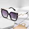 Protective Glasses Fashion Oversized Polygon Sunglasses Women Gradient Lens Metal Frame Glasses Snake Decoration Eyeglasses