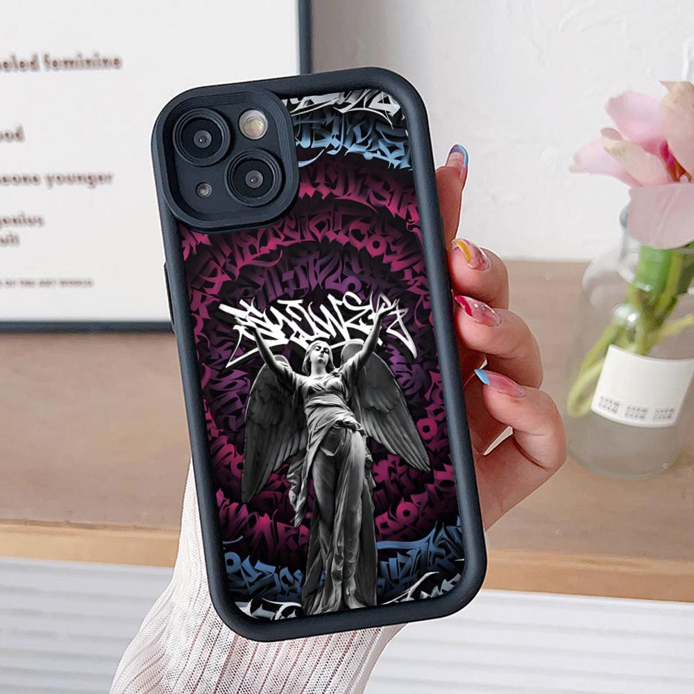

Толстый чехол для мобильного телефона из ТПУ с граффити-артом для iPhone 17 16 15 14 13 12 11 Air Pro Max Plus Цветная крышка iPhone 16 Plus