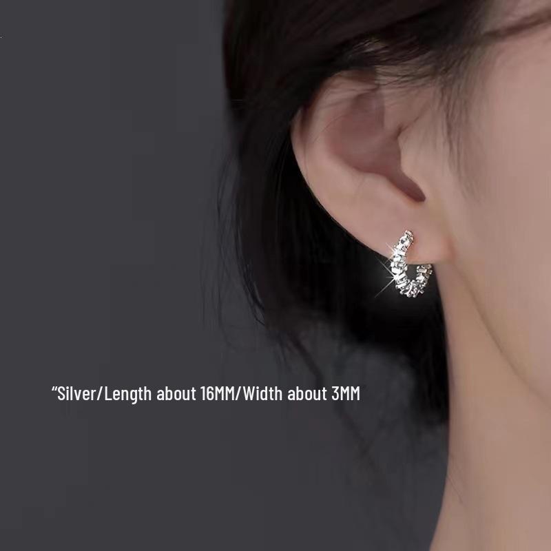 2024 Hot Style 925 Sterling Silver Crushed Silver Stud Earrings: High-End, Light Luxury Niche Women’s Accessories