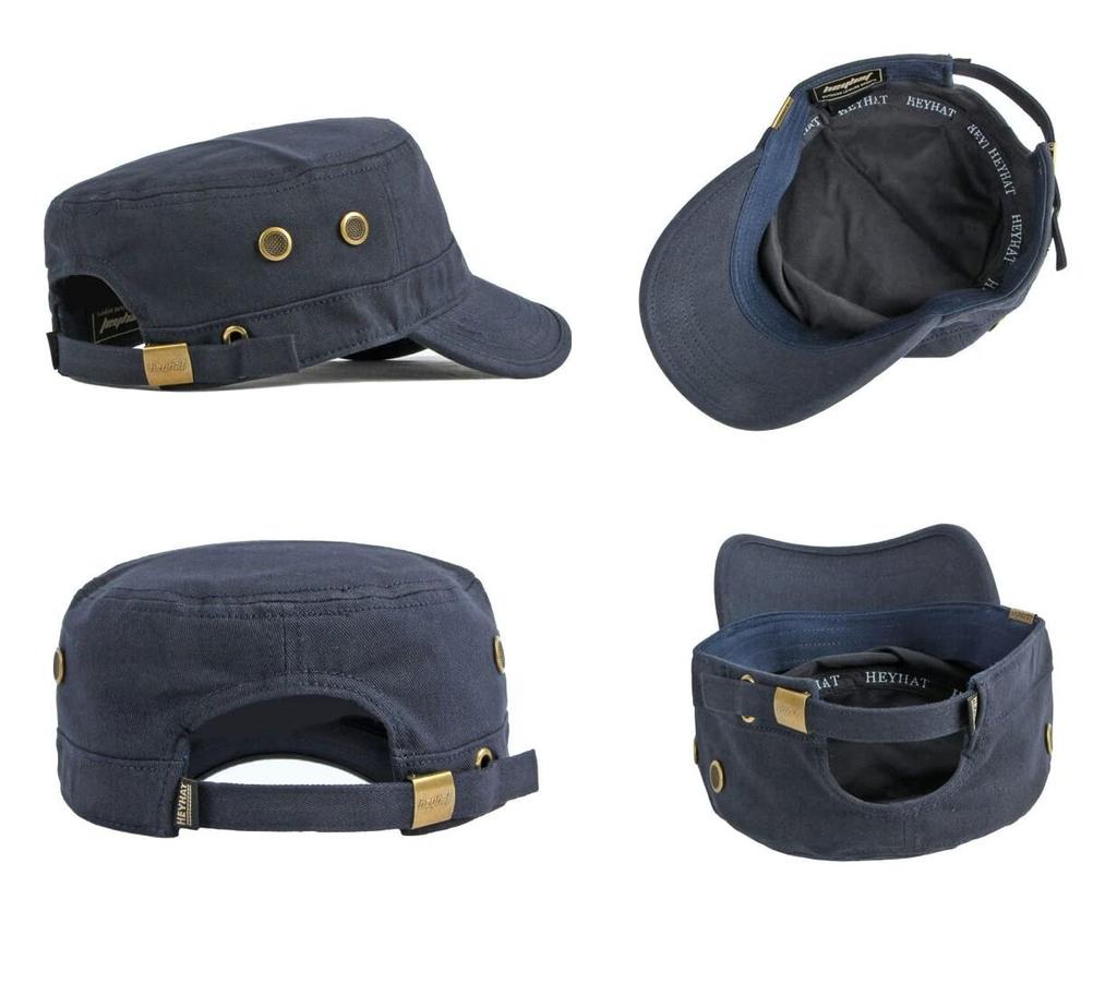 AXIAO Cotton Military Work Adjustable for Fall and Winter Outdoors and Fishing Men's 100% Cap, Size, (Blue)