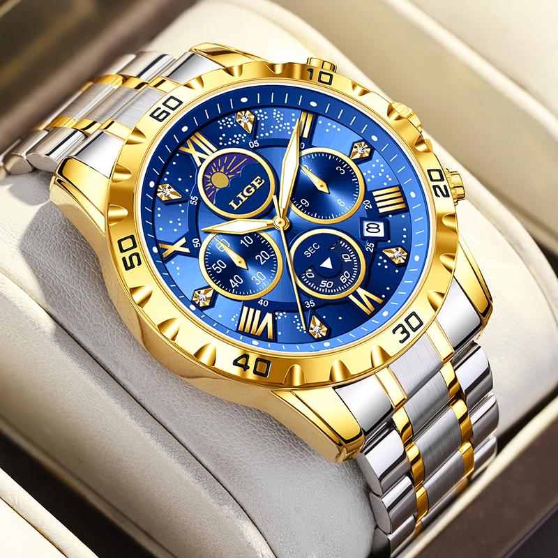

New Women Watch Fashion Elegant Round Stainless Steel Diamond Watch For Women Waterproof Luminous Sports Quartz Chronograph