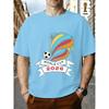 FIFA World Cup Football. US, Canada And Mexico Themed Printed Crew Neck Men's T-Shirt, Regular Men's Undershirt