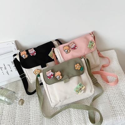 Kadınlar Güzel Retro Büyük Kapasiteli Dayanıklı Kanvas Crossbody Çanta Omuz Çantası