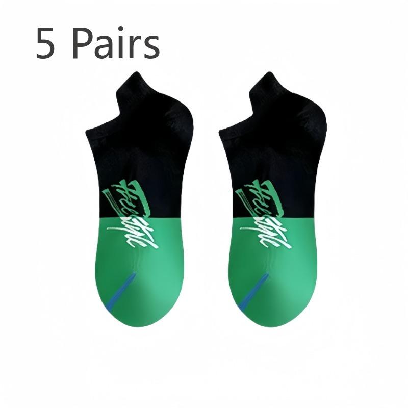 

5 пар мужских носков от пота с защитой от запаха на весну и осень 5 Pairs чёрный/зелёный