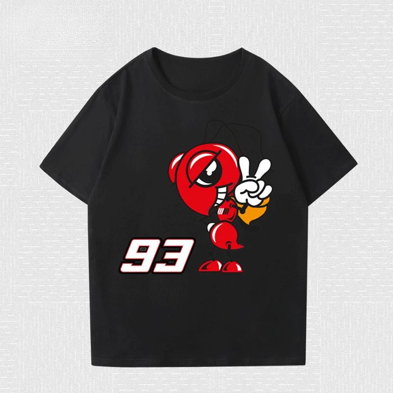 2025 Léto Nové MOTO93 Pánské Marquez Motocyklové Pamětní Tričko Závodní Kombinéza Motocyklová Kombinéza Bavlna Krátký Rukáv Unseix Tričko