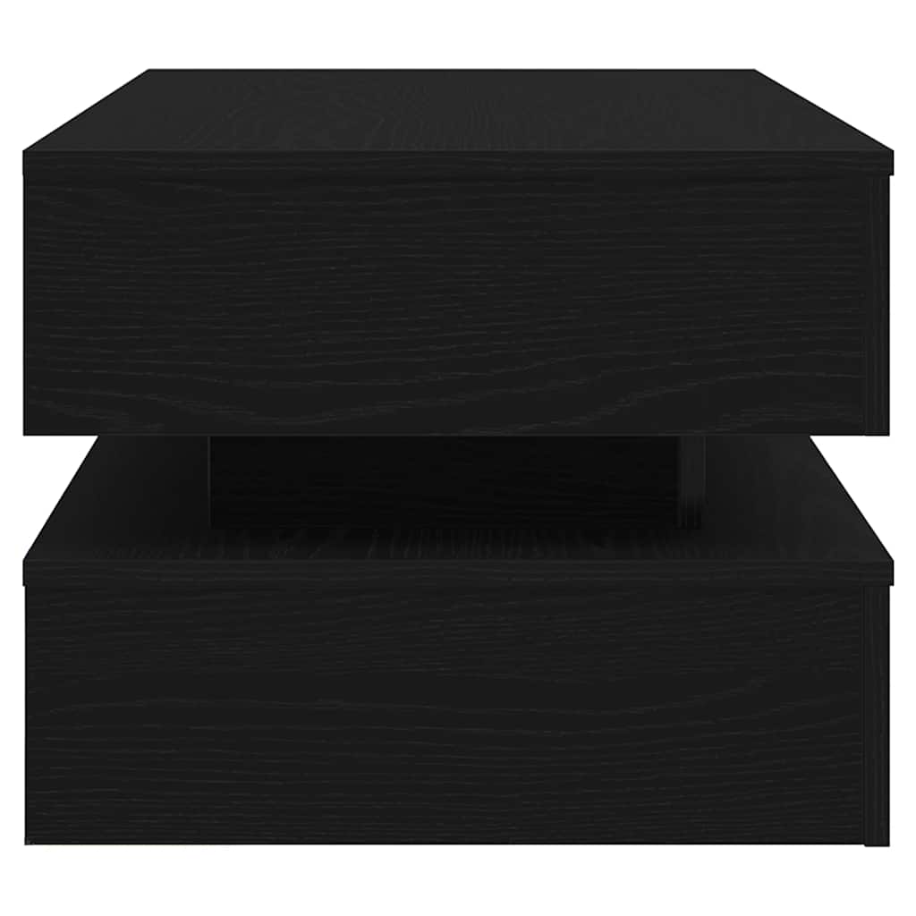LED Coffee Table In Black Oak Look 90 X 50 X 40 Cm