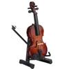 2-Piece Set Wooden Mini Violin  Cello Model Violin Instrument Model Gifts Home Ornaments