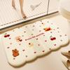 Cartoon-Druck Badezimmer Kaschmir Verdickungsmatte Bad Rutschfeste Teppiche Im Waschbecken Badewanne Boden Teppich Duschraum Fußmatte Memory Foam 3D Pad