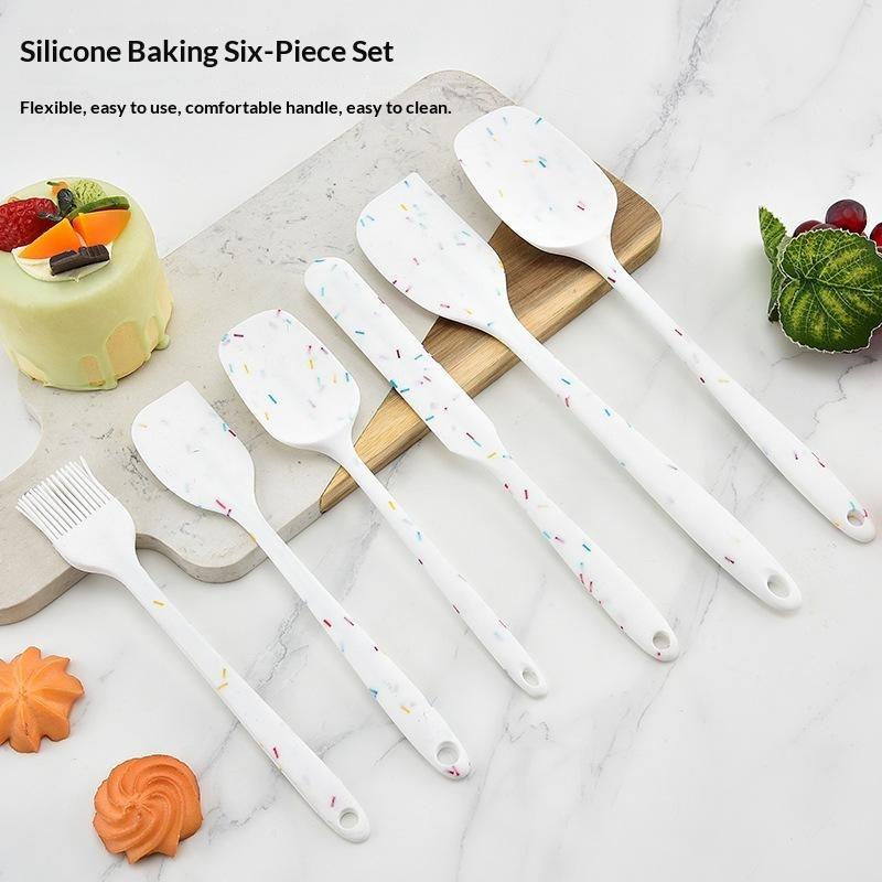 6Pcs Silicone Spatula Set BPA Free Heat Resistant Non-Stick Kitchen Utensils for Baking Cooking Mixing Scraping