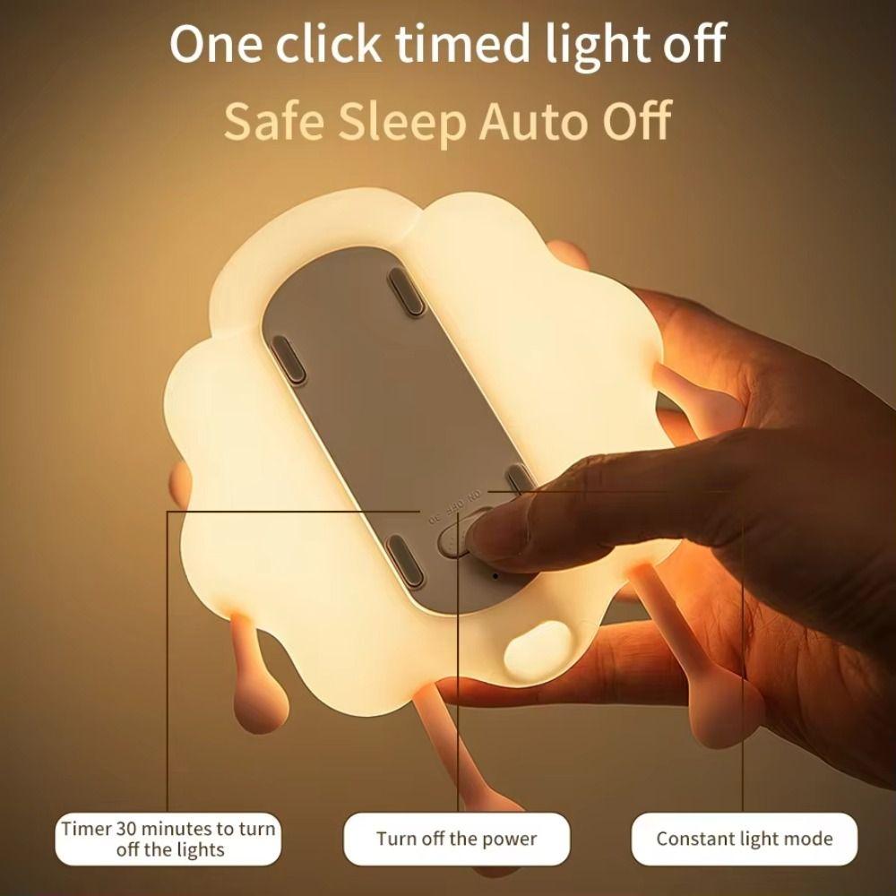 Touch Sensor Silicone Lamb Night Light Three Level Dimmable LED Sheep Night Lamp Ambient Lighting Timer Function