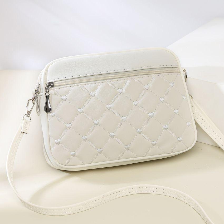 Damen Sling Schulter Kleine Quadratische Handtasche Neues Gestepptes Design PU Leder Umhängetasche Vielseitige Messenger Bag