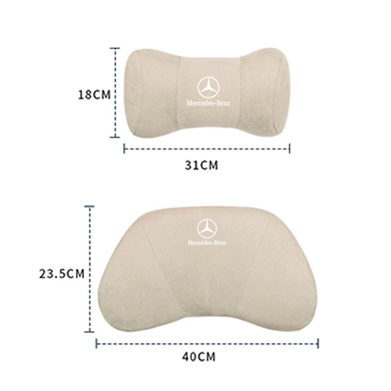 Car Seat Safety Headrest Pad Auto Emblem Neck Pillow For Mercedes Benz AMG W205 C300 W203 W206 W108 W124 W126 W140 W168 W169 GLC EQSTU1