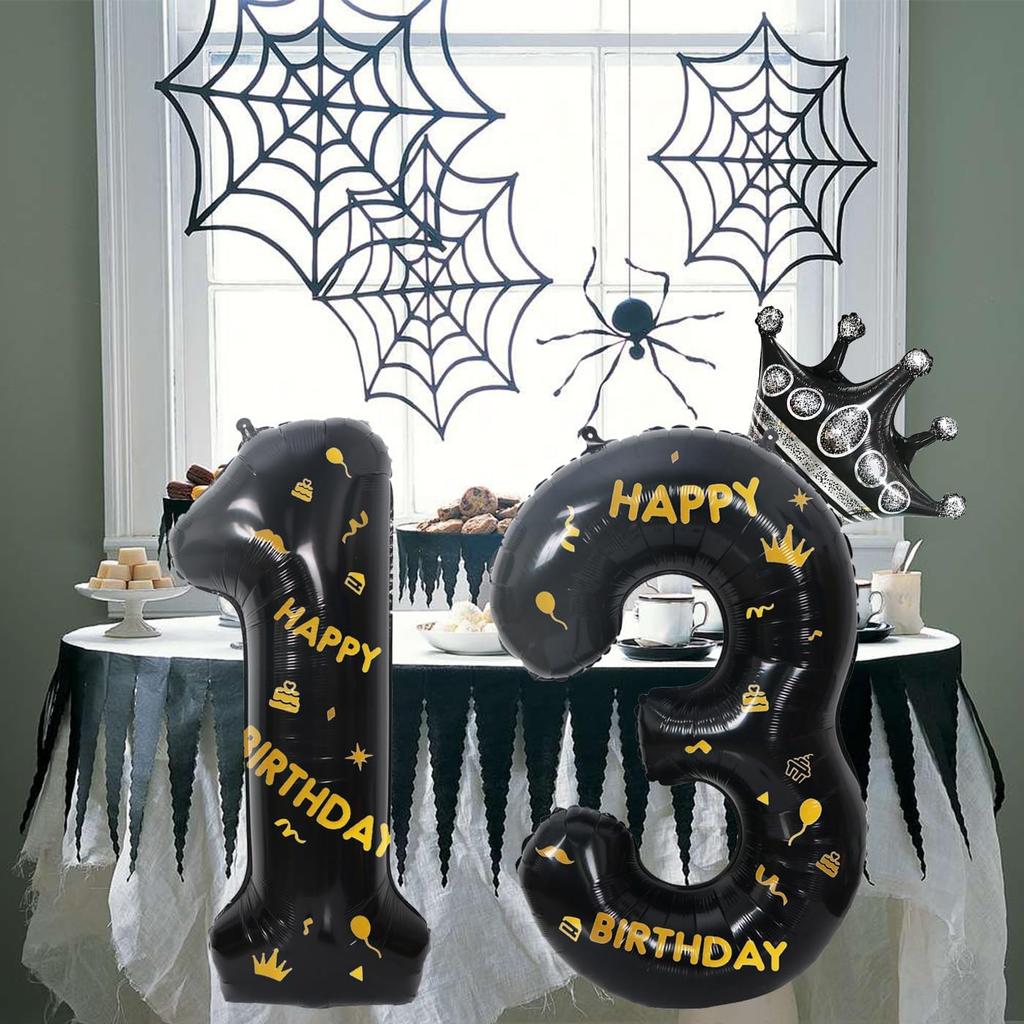 40 Inch Black Foil Balloon Number 30,Crown 30th Birthday Party Decorative Balloons,Number Large Numbers Balloon 30,Girls Boys 30th Birthday
